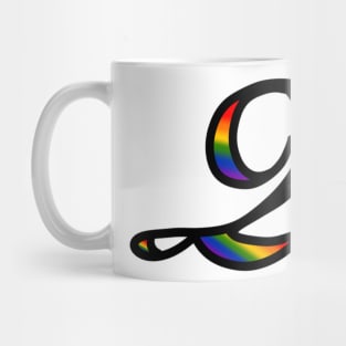 Rainbow Cursive Letter Q Mug